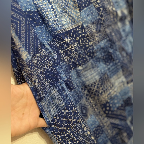 J.McLaughlin Nylee Linen Sleeveless Dress Blue Diamond Patch S NWT - Picture 7 of 9